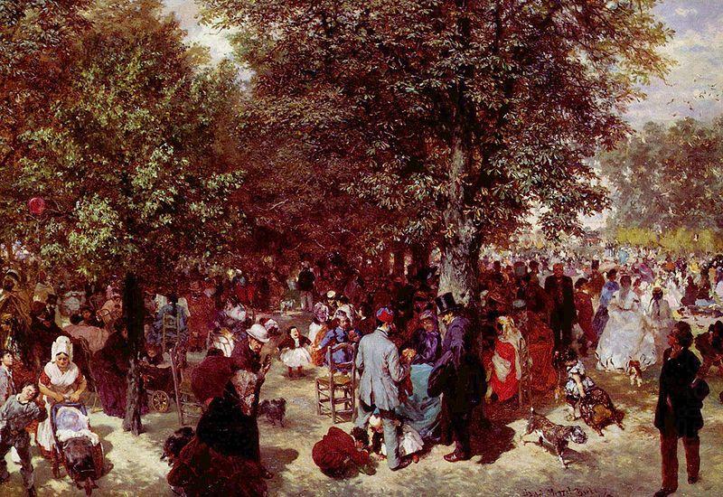 Adolph von Menzel Nachmittag im Tuileriengarten china oil painting image